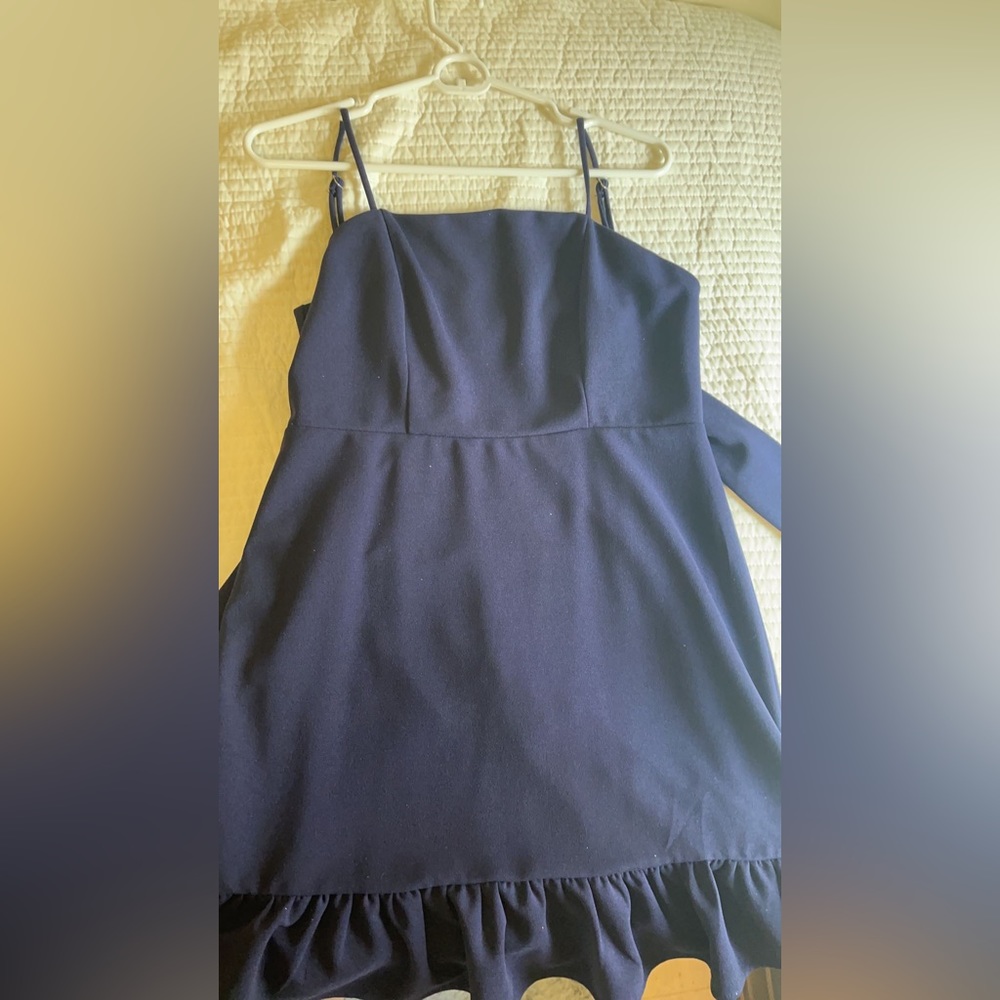 Altard State Navy Blue Tie Back Mini Dress